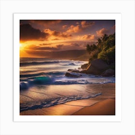 Sunset On The Beach 722 Art Print