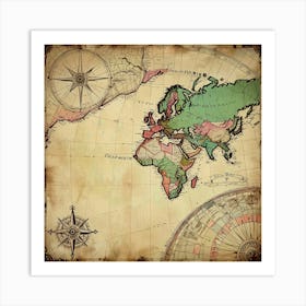 Old World Map Art Print