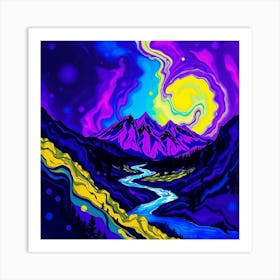 Neon River Art Print