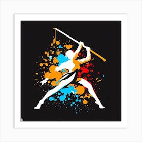 Samurai Warrior - Bo Staff - Wushu - Martial Arts 17 Art Print