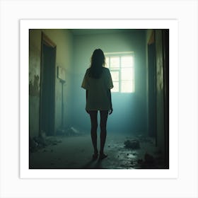 Girl In An Abandoned Room Art Print