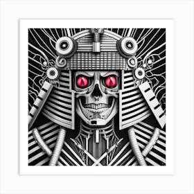 Samurai Skull Art Print