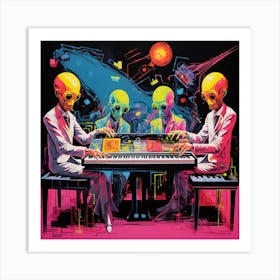 Aliens At The Piano 1 Art Print