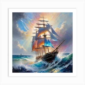 Sailing Ship In The Ocean Art Print