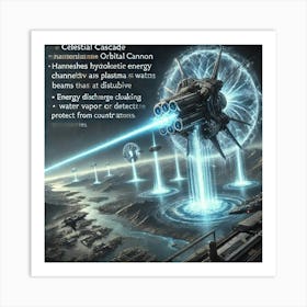 Celestial Cascade Orbital Cannon V2 Art Print