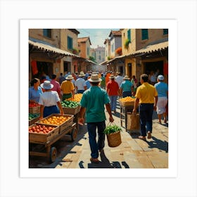 Market Stalls Art Print Art Print