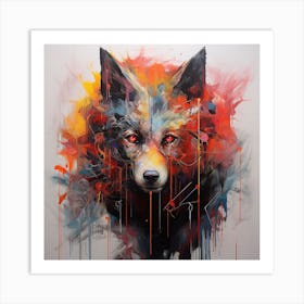 Abstract Wolf Art Print