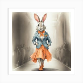 Rabbit In A Suit 13 Art Print