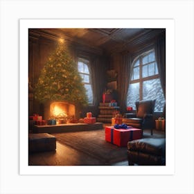 Christmas Tree In The Living Room 88 Art Print