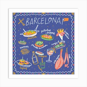 Barcelona Food Art Print