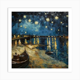 Starry Night Over The Rhone 5 Art Print