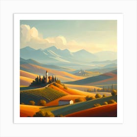 Landscape Of Tuscany 1 Art Print