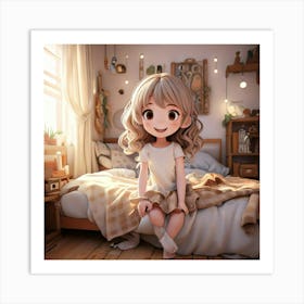 Firefly Chibi Girl Smiling In A Cozy Bedroom 19519 (3) Art Print