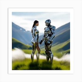 Robot Couple 1 Art Print