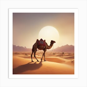 Camel In The Desert Art Print