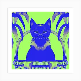 Cats Meow Bright Green Art Print