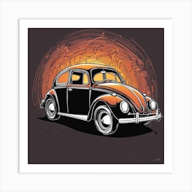 Doodle VW Beetle Art Print