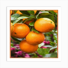 Oranges On A Tree Art Print