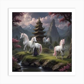 Asian Unicorns Art Print