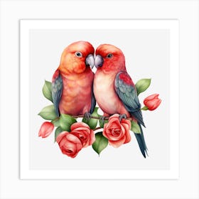 Couple Of Parrots 5 Art Print