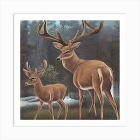 Beautiful Deer Painting Art Print