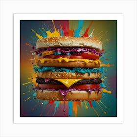 Burger In The Abstract Art Print