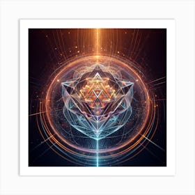 Geometric Water Resonating At 432hz Magnetic Field From Above Beautifully Lit Art Print