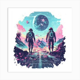 Space Explorers.Generated AI. Wall Art Print Art Print