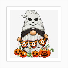 I Am Here For The Boo Funny Gnome Ghost Halloween Art Print