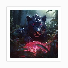 Bejewelled Black Panther. Silent as the night, fierce as the dark 1 Art Print
