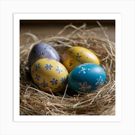 Easter Eggs In A Nest Art Print