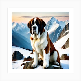 St Bernard Dog 59 Art Print