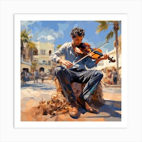 Violinist In The Street Art Print