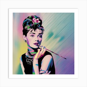 Audrey Hepburn Pop Art (2) Art Print