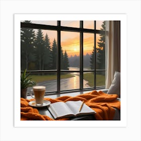 Sunset By The Window Art Print