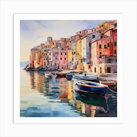 Italian Village in Impressionist Tranquility Art Print