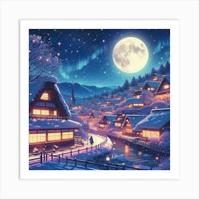 Winter Night In Japan Art Print