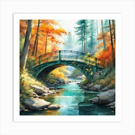 Bridge Over A Stream Art Print