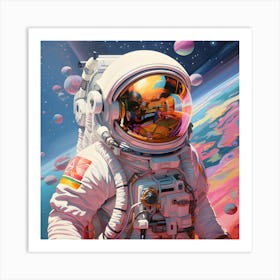 Astronaut In Space 3 Art Print