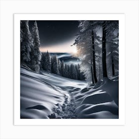 Snowy Path Art Print