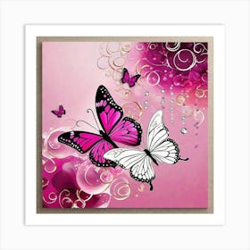 Pink Butterflies Art Print