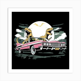 Dinosaur Car Art Print