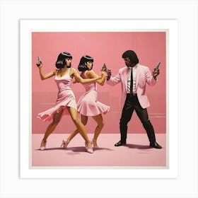 Pulp Fiction Dance Set Pink Art Print 1 1 Art Print