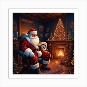 Santa Claus With Cookies 9 Art Print