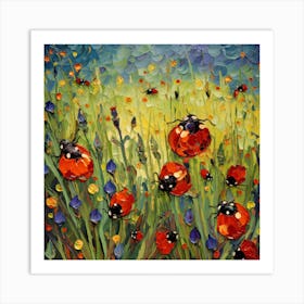 Ladybugs In The Meadow Art Print