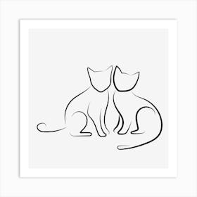 Abstract Two Pet Cats Art Print