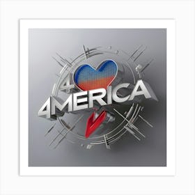 4 July America Logo Art Print