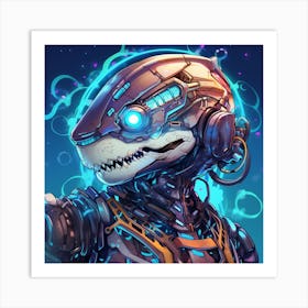 Robot Shark Art Print