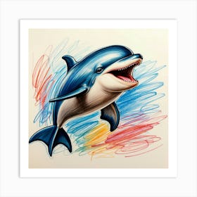 Dolphin Drawing 20 Art Print