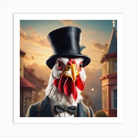 Silly Animals Series Rooster 4 Art Print